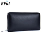 The RFID Men's Wallet, made of genuine cow leather, features 36 card slots and a cell phone pocket for stylish and functional storage.