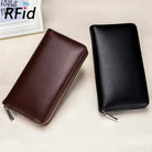 The RFID Men's Wallet, made of genuine cow leather, features 36 card slots and a cell phone pocket for stylish and functional storage.