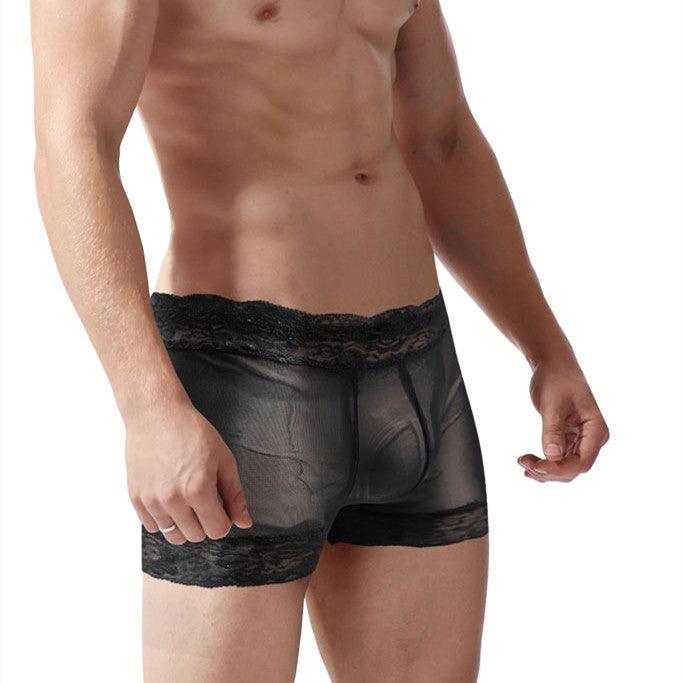 These Men's Lace Flat-leg Underwear feature a stylish and comfortable design that provides all-day support and coverage.