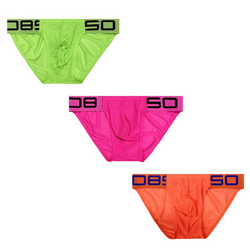 This men's triangle underwear is made of high-quality nylon mesh, providing both comfort and breathability.