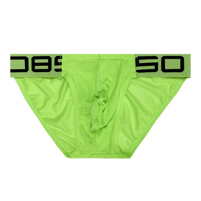 This men's triangle underwear is made of high-quality nylon mesh, providing both comfort and breathability.