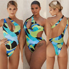 Tight Backless One-Piece Swimsuit Stripes