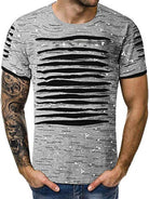 Trendy, Flowery, Round-Necked T-Shirts, Street Men'S Wear