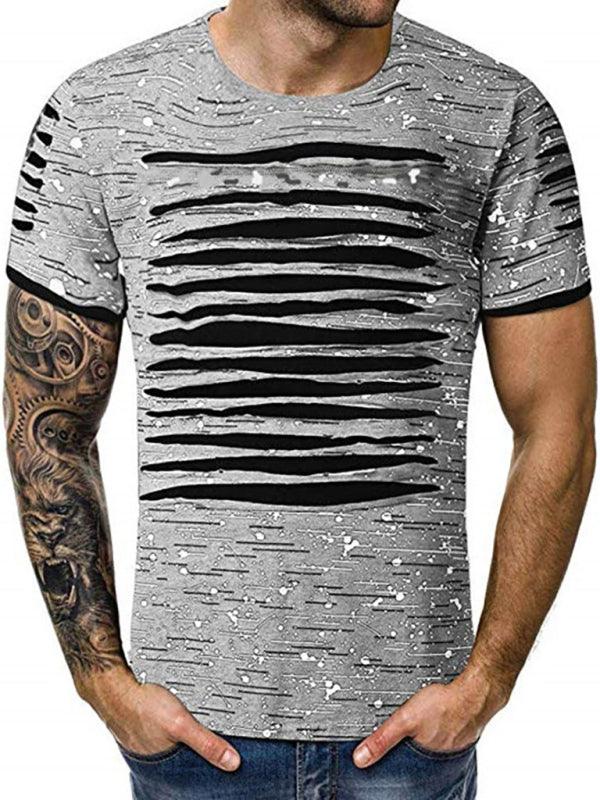 Trendy, Flowery, Round-Necked T-Shirts, Street Men'S Wear