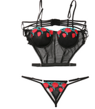 Underwire Embroidered Black Temperament Sexy Lingerie