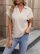 Upgrade your style with our Women's Short Sleeve Solid Tops for a versatile and chic look.