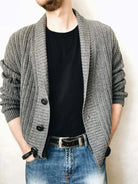 Urban V-neck Cardigan Sweater - Men's Long Sleeve Knitwear.