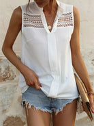 V-neck women's shirt women's lace hollow top women