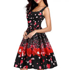 Valentine's Dress: Temperament Stitching Heart Shaped Print Swing Dress