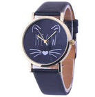 Watch watches women fashion watch Luxury Cute Cat Pattern PU Leather Band Analog Quartz Vogue Wristwatch