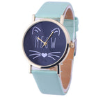 Watch watches women fashion watch Luxury Cute Cat Pattern PU Leather Band Analog Quartz Vogue Wristwatch