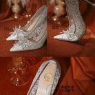 Wedding Shoes Flat White Wedding Dress Crystal Low Heel Shoes