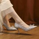 Wedding Shoes Flat White Wedding Dress Crystal Low Heel Shoes