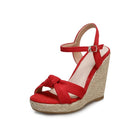 Wedge Heel Super High Heels Platform Sandals With Toe Roman Sandals High Heel Straw Woven Women's Shoes