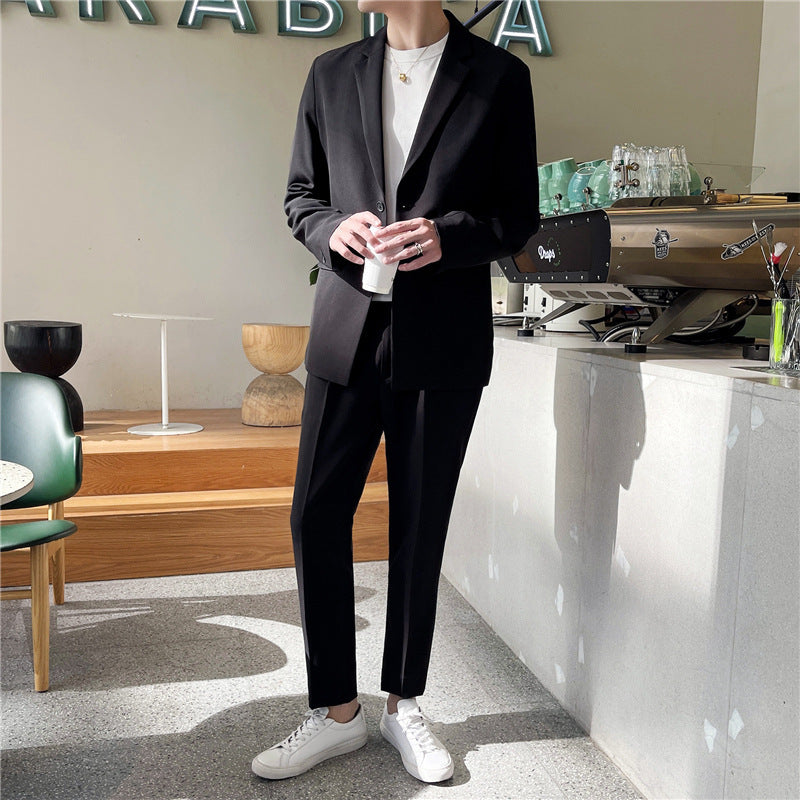 White Rascal Casual Suit Men''S Trend Loose Light Mature Suit Men''S Net Infrared Set Summer Thin