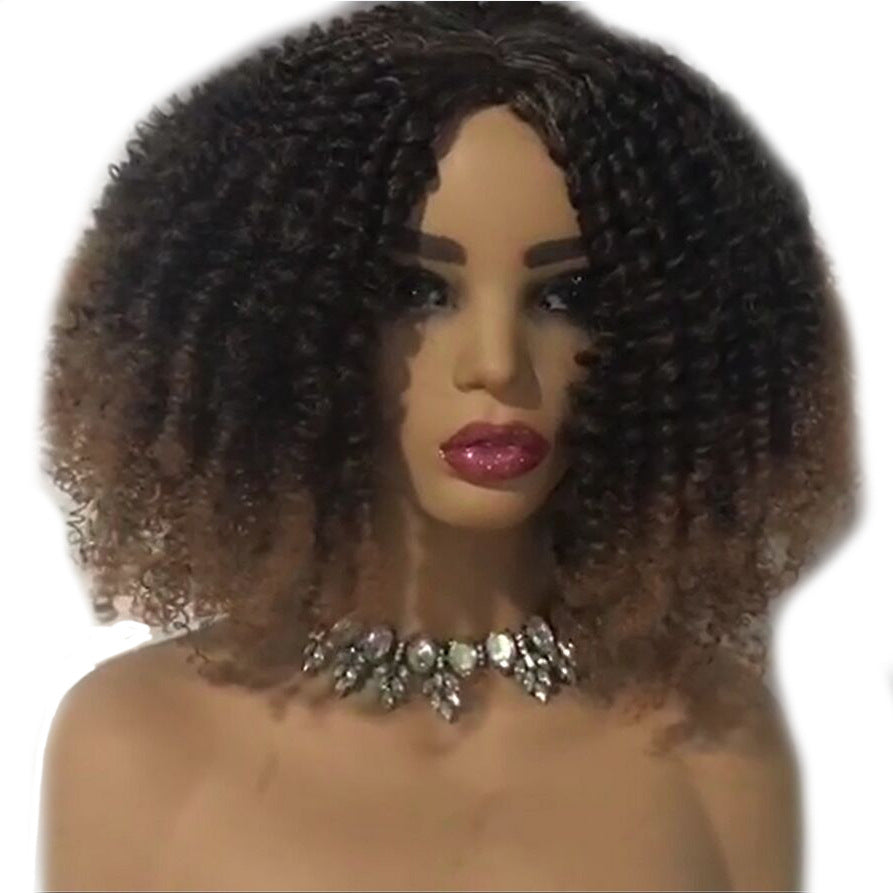 Wig Black Brown African Small Curly Short Curly Hair Synthetic Wigs