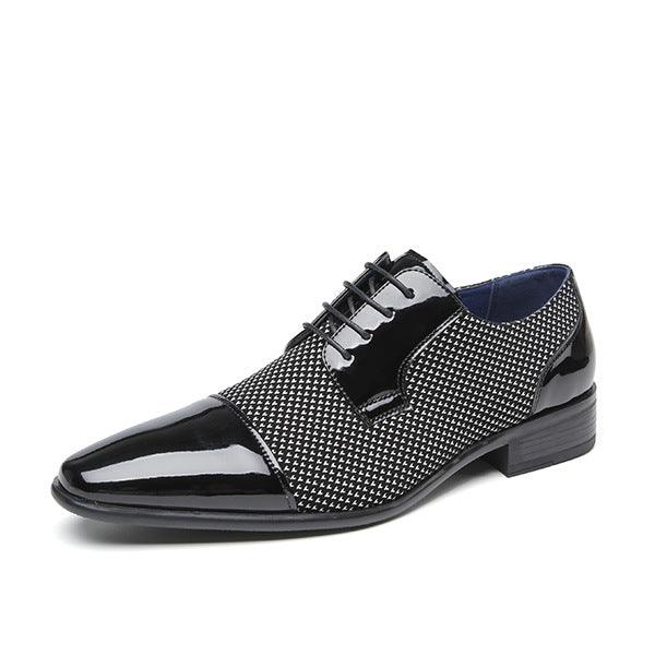 Winter Elegance: Business Formal Leather Shoes Ideal for Weddings.