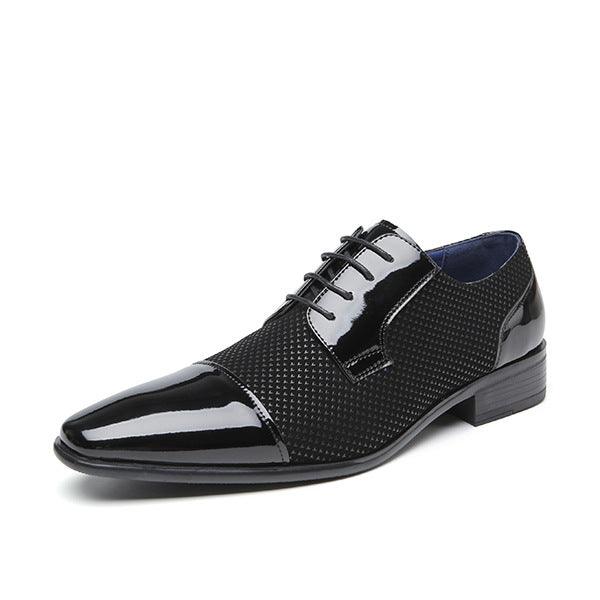 Winter Elegance: Business Formal Leather Shoes Ideal for Weddings.