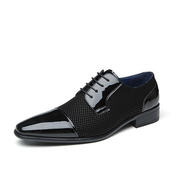 Winter Elegance: Business Formal Leather Shoes Ideal for Weddings.