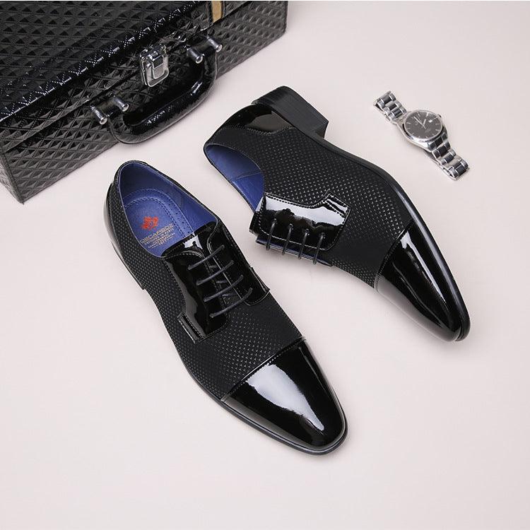 Winter Elegance: Business Formal Leather Shoes Ideal for Weddings.