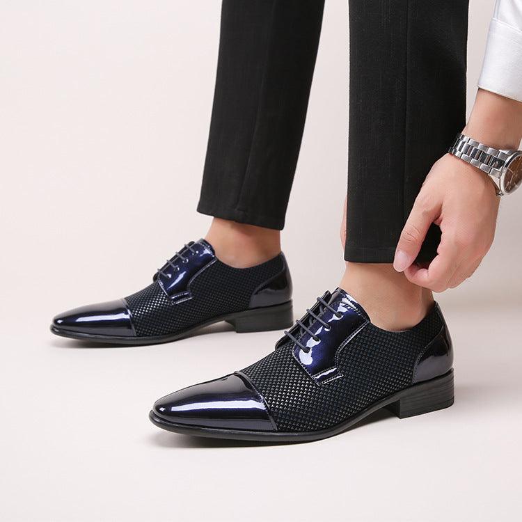 Winter Elegance: Business Formal Leather Shoes Ideal for Weddings.