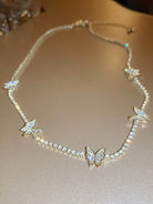 Women's Butterfly Shape Shiny Necklace Collarbone Chain