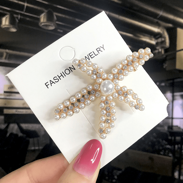 Women's Fashion Geometric Pearl Hair Clips