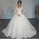 Women's Long Sleeve Lace Wedding Dresses Bridal