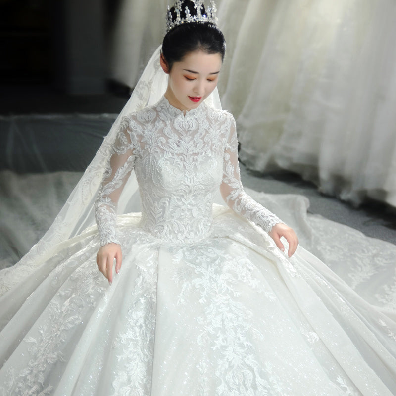 Women's Luxury Starry Sky Trail Bridal Dress