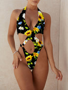 Women's Sexy Crossover Hollow One-Piece Swimsuit