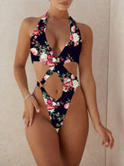 Women's Sexy Crossover Hollow One-Piece Swimsuit