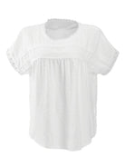 Women's new round neck pullover short sleeve lace top