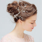 YJ612 bride hair headdress flower crystal beads handmade headwear hairpin wedding accessories side clamp