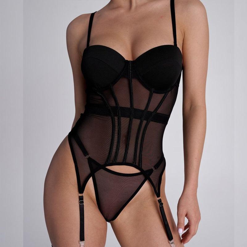 European And American Summer Mesh Transparent Body-shaping Corsets Suit - Bloomjay