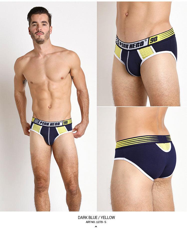Men's Underwear Wholesale Sports Color Matching Mesh Breathable Comfortable Men's Briefs 1278 - Bloomjay