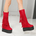 Super High Heel Women Shoes Fringed Boots - Bloomjay