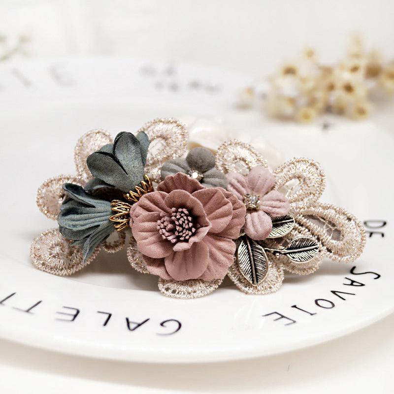 Handmade Bow Hair Accessories Barrettes Hair Ring Pearl Elegant Girl Headdress Flower - Bloomjay
