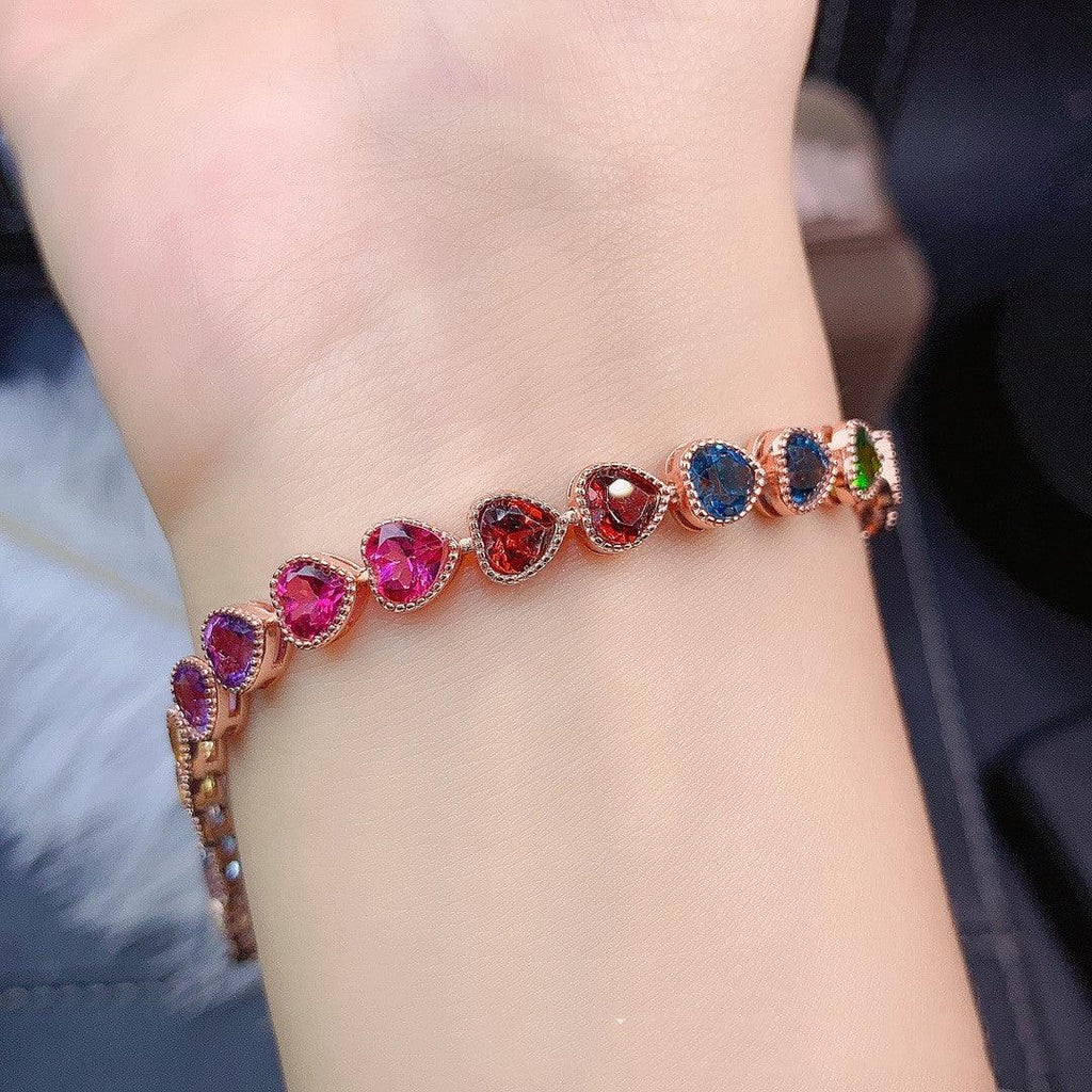 Enhance your style with our natural color gemstone bracelet, a chic jewelry piece designed specifically for women. - Bloomjay