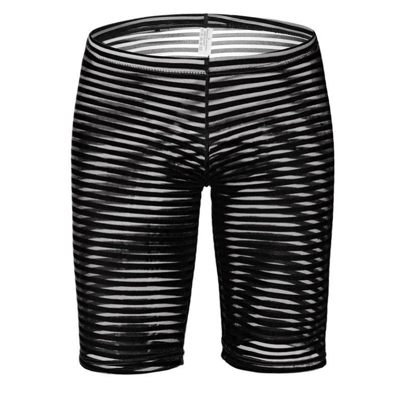 Men's Sexy Striped Fashionable Breathable Comfortable Mesh Lengthened Boxers - Bloomjay