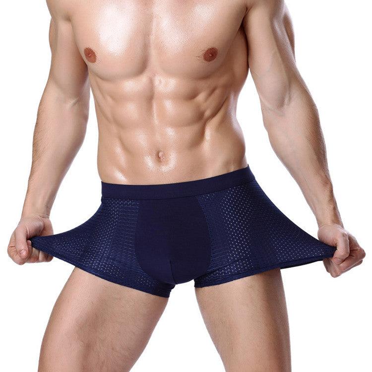 Men's Ice Silk Underwear Mesh U Convex Modal Men's Boxer Briefs Summer Hot Selling Men's Underpants - Bloomjay