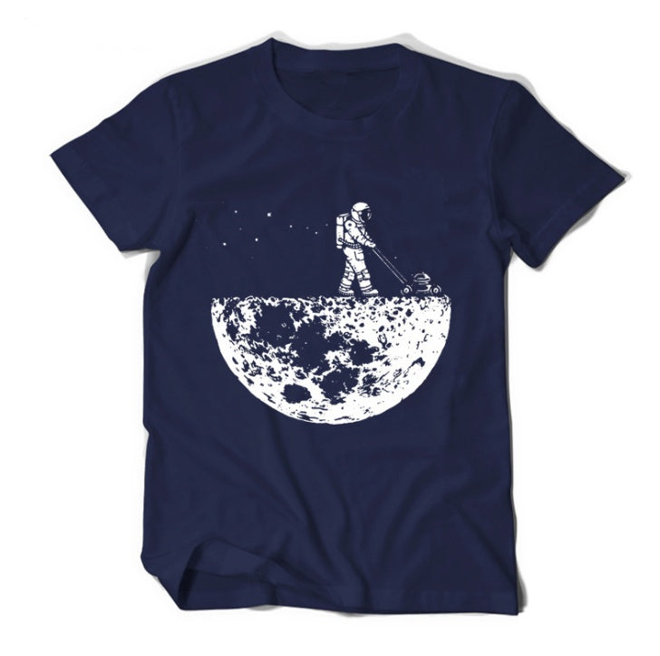 develop the moon T-shirts men creative design summer casual streetwear cotton Tops new t-shirts funny black