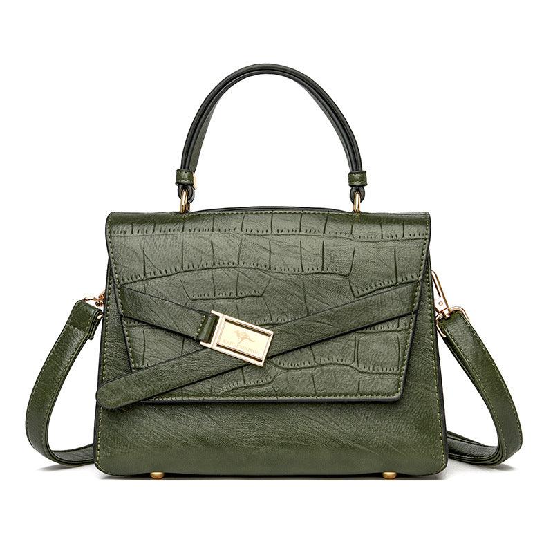 Large Capacity Leather Handbags Purses Fashion Stone Pattern Shoulder Crossbody Bag - Bloomjay