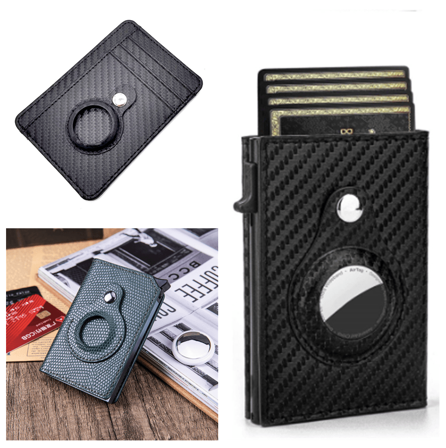 Rfid Card Holder Men Wallets Money Bag Male Black Short Purse Small Leather Slim Wallets Mini Wallets For Airtag Air Tag - Bloomjay