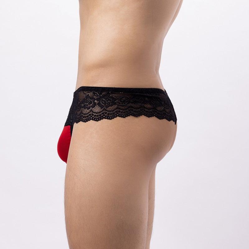 Men's Lace Print Low Waist Panties T-back - Bloomjay