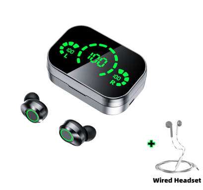 YD03 Wireless Bluetooth Headset TWS Large Screen Smart Digital Display In Ear Breathing Light - Bloomjay