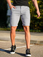 men's skinny plaid plus size casual shorts