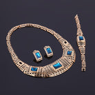 new electroplating alloy gemstone jewelry set, bridal jewelry four sets of factory direct sales