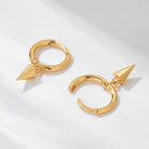 Elevate your style with these IG-style geometric earrings crafted from sterling silver, featuring lavish 18k gold plating and a touch of brilliance from rhodium. - Bloomjay