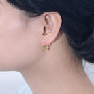 Elevate your style with these IG-style geometric earrings crafted from sterling silver, featuring lavish 18k gold plating and a touch of brilliance from rhodium. - Bloomjay