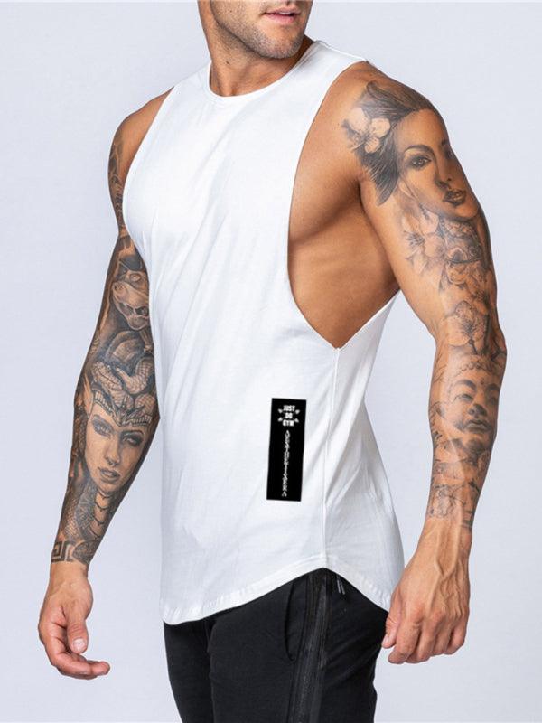 Men's Solid Color Round Neck Casual Breathable Slim Fit Sports Vest - Bloomjay